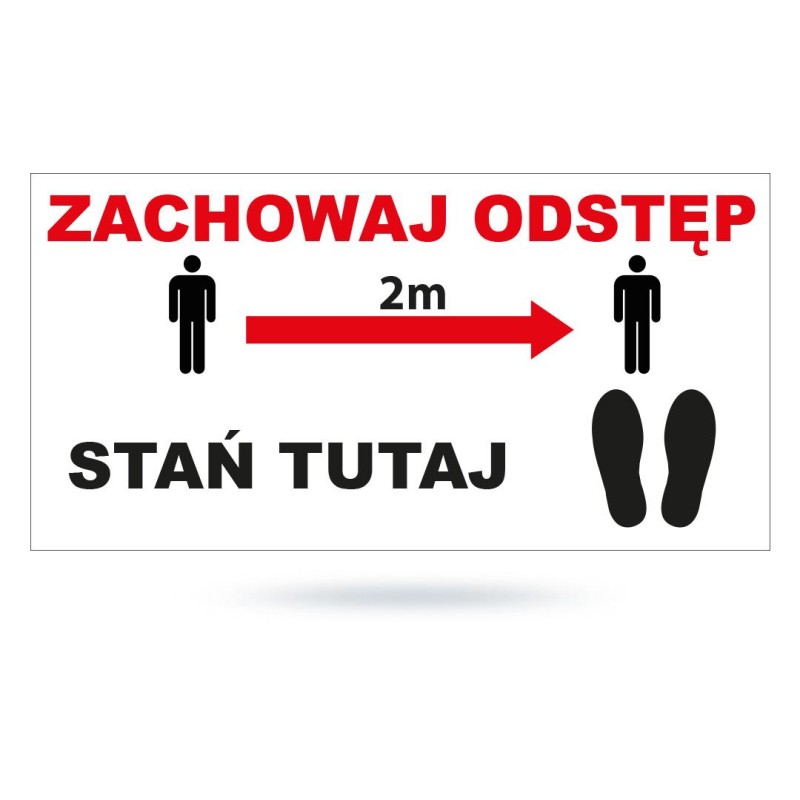 Tab: Znak podłogowy - Stań tutaj 25x50cm