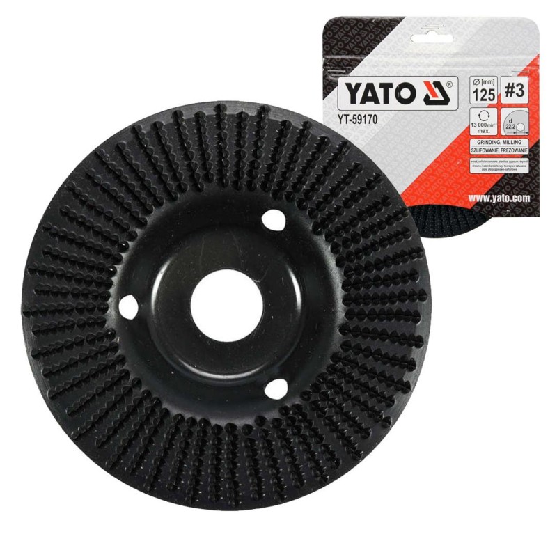 Tarnik wypukły 125mm NR3 do drewna YATO YT-59170