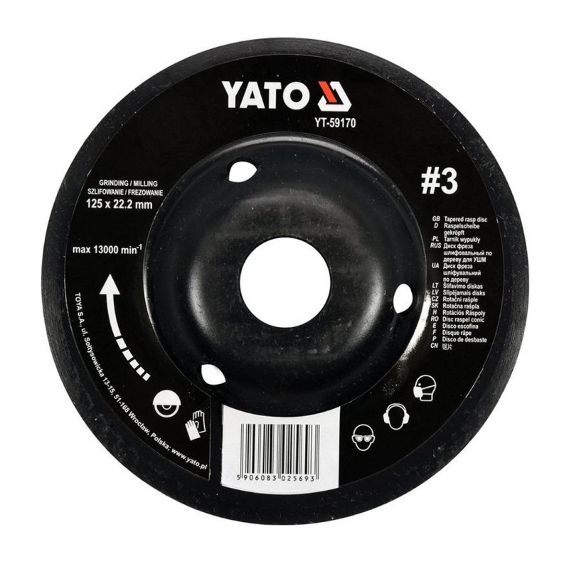 Tarnik wypukły 125mm NR3 do drewna YATO YT-59170