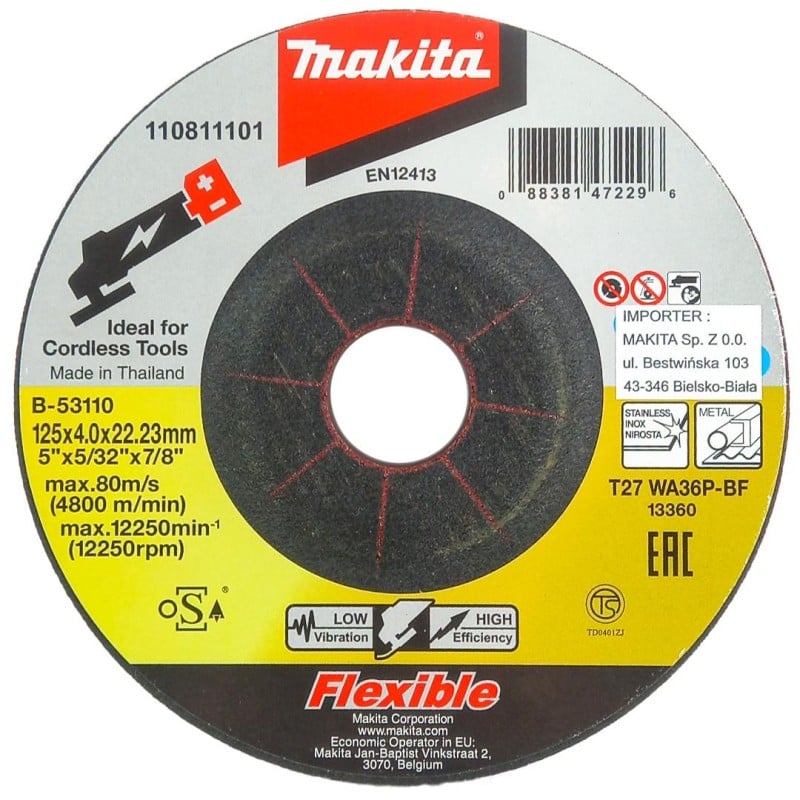 Tarcza do szlifowania metal MAKITA 125x4,0 B-53110