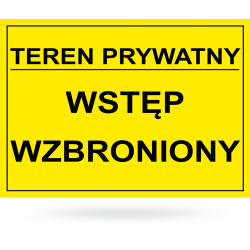 Tab: Teren prywatny wstęp...