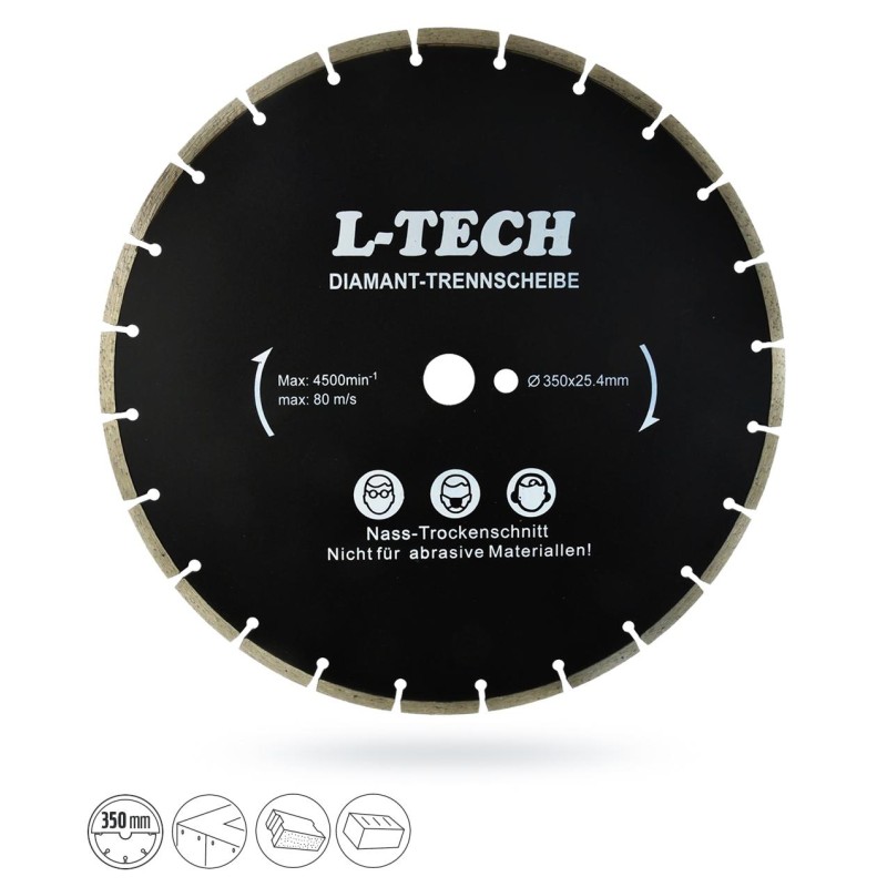 Tarcza diamentowa segment 350x25,4x 8 L-TECH GEKO