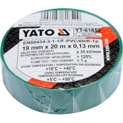 Taśma izolacyjna 19mm x 20mb ZIELONA