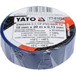 Taśma izolacyjna 19mm x 20mb NIEBIESKA