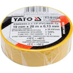 Taśma izolacyjna 19mm x 20mb ŻÓŁTA