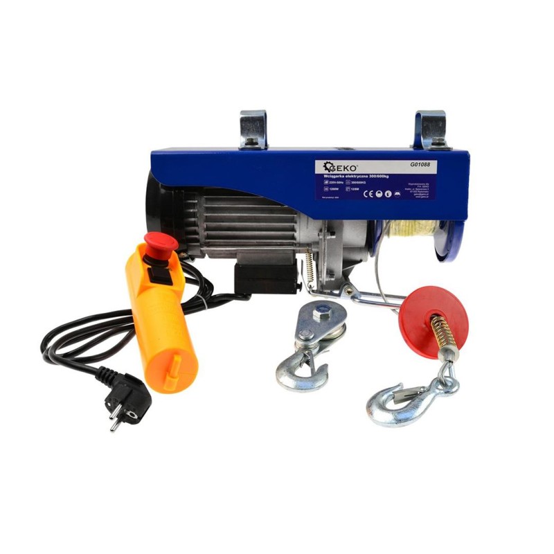 Elektryczna wyciągarka linowa GEKO G01088 1200W 300/600kg 12/6m