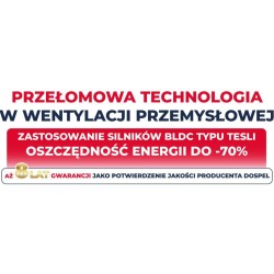 Wentylator dachowy-promieniowy DOSPEL 007-9267 200mm TESLA-BLDC WDD 200 80W 1100m3/h IPX4