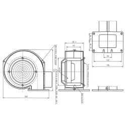 Wentylator piecowy, metalowa turbina, dmuchawa do pieca WPAX2 PLW1 KGŁ GP