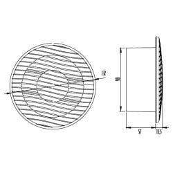Wentylator sufitowy DOSPEL 007-0438 NV Ø100 mm 15W IPX4 cichy biały