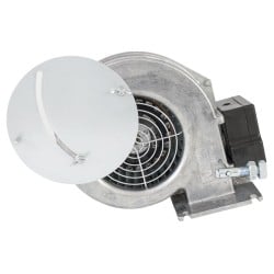 Wentylator piecowy promieniowy z klapką przysłoną MPlusM WPA117KP metalowa turbina