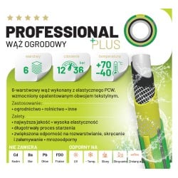 Wąż ogrodowy IMET BP1/2''-50M Professional+ zielony