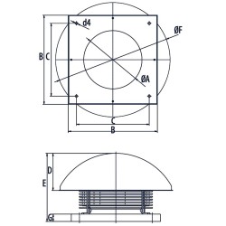 Wentylator dachowy DOSPEL 007-9262 150mm z silnikiem TESLA-BLDC WD 150, 650m3/h IPX4 52W