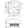 Wentylator dachowy DOSPEL 007-9262 150mm z silnikiem TESLA-BLDC WD 150, 650m3/h IPX4 52W