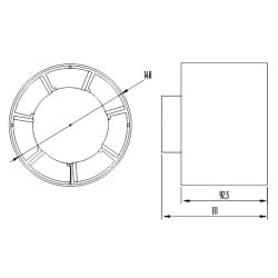 Wentylator kanałowy osiowy DOSPEL 007-0053 EURO-3 fi-150mm 280 m3/h 20W IPX2