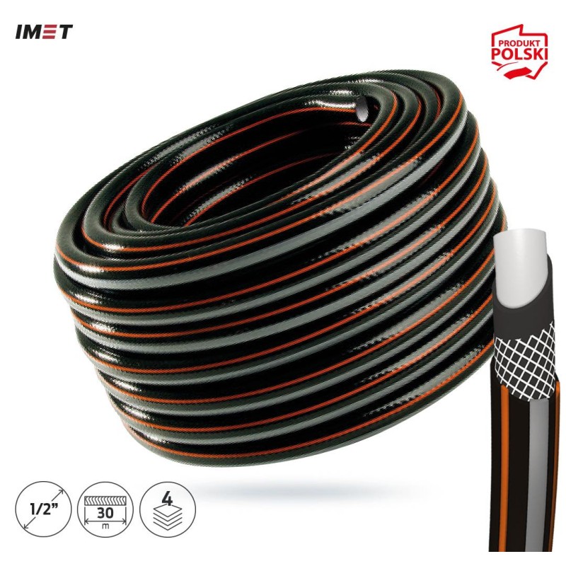 Wąż ogrodowy IMET BP1/2''-30M Carbon+ czarny