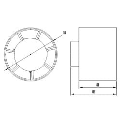 Wentylator kanałowy osiowy DOSPEL 007-0052 EURO-2 fi-120mm 150 m3/h 17W IPX2