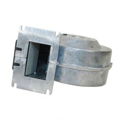 Wentylator piecowy promieniowy MPlusM WPA120 z klapką metalowa turbina