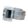 Wentylator piecowy promieniowy MPlusM WPA120 z klapką metalowa turbina