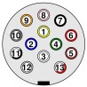 Wtyczka do przyczep 13 pinów 12V ORNO OR-AE-13228