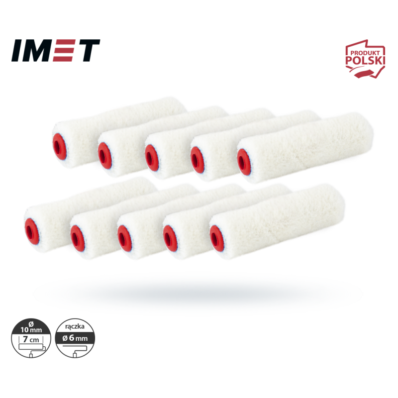 Wkład wałka IMET W7WEL10 WELUR 7cm 6mm 10szt