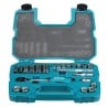 Zestaw nasadek + klucz 3/8’’ z grzechotką Makita B-65573 23 szt.