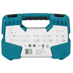 Zestaw nasadek + klucz 3/8’’ z grzechotką Makita B-65573 23 szt.
