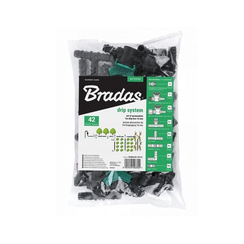 Zestaw do linii kroplującej 16mm 42 el. BRADAS