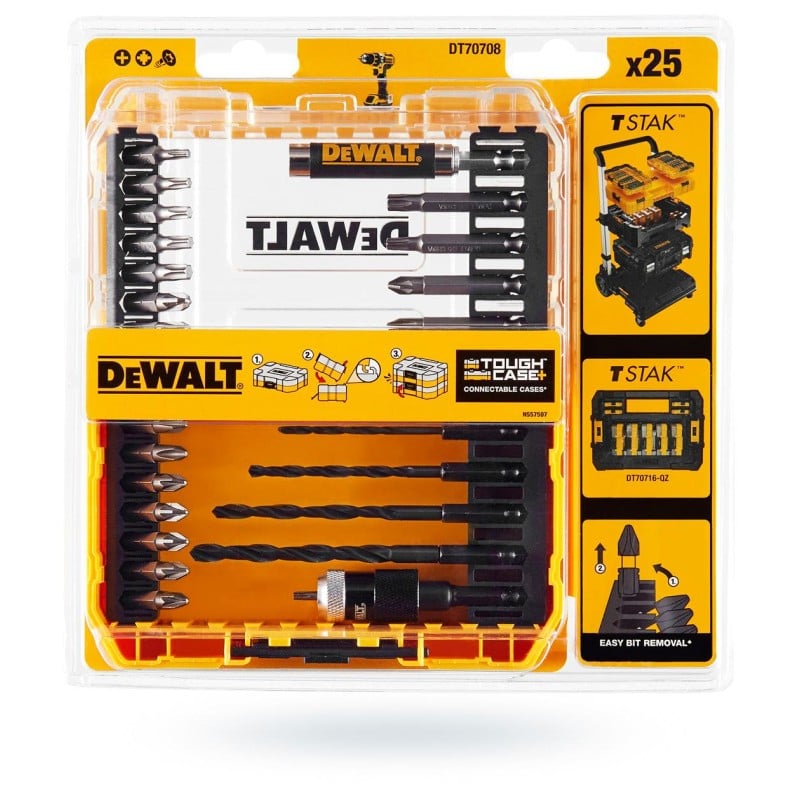 Zestaw bitów wierteł DeWALT DT70708 25 części