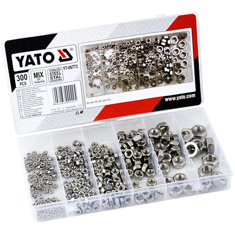 Zestaw 300 nakrętek nierdzewnych YATO YT-06773