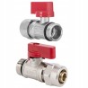 Zawór kulowy MINI z dławikiem ze złączką Pex GZ 1/2’’ 16 czerwony