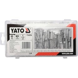 Zestaw 60 sworzni z łbem i otworem YATO YT-06786