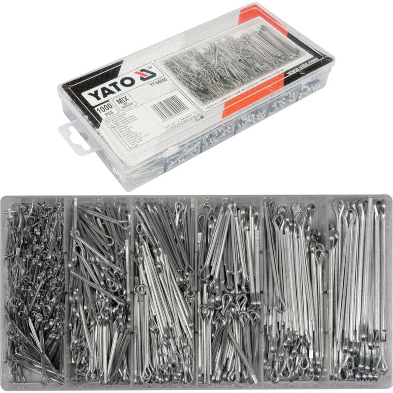 Zestaw 1000 zawleczek prostych mix YATO YT-06885