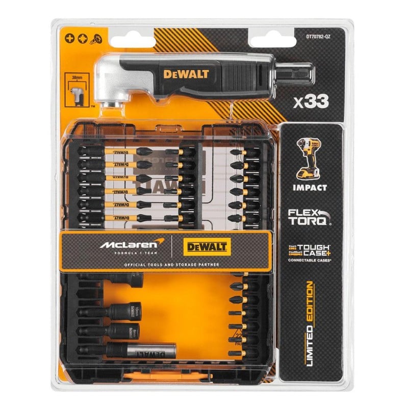 Zestaw bitów udarowych DeWALT DT70782-QZ McLAREN 33 cz.+ głowica kątowa, kasetka