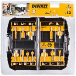 Zestaw 12 frezów do frezarki 8mm DeWALT DT90016