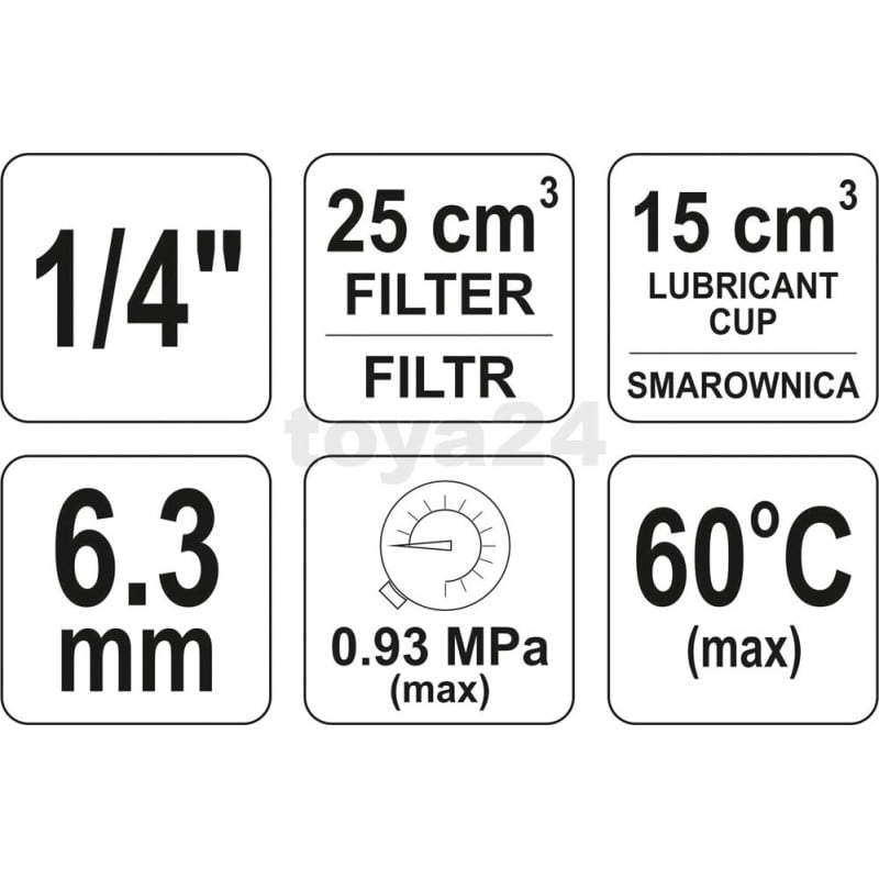 Zespół filtrujący reduktor+ smarownica 1/4'' 25cm3