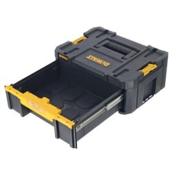 Mobilny zestaw skrzyń na kółkach DeWALT DWST83412-1: 4 walizki STAK SYSTEM oraz platforma na kółkach