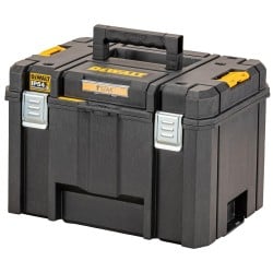 Mobilny zestaw skrzyń na kółkach DeWALT DWST83412-1: 4 walizki STAK SYSTEM oraz platforma na kółkach