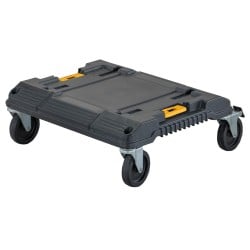 Mobilny zestaw skrzyń na kółkach DeWALT DWST83412-1: 4 walizki STAK SYSTEM oraz platforma na kółkach