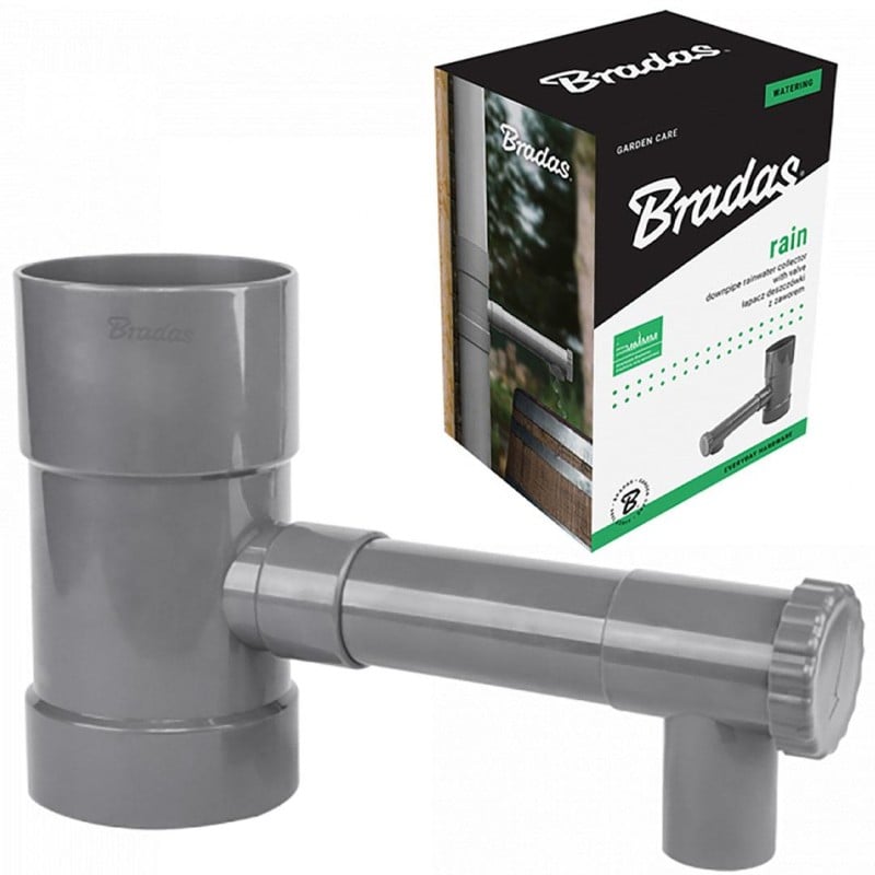 Zbieracz wody deszczowej z zaworem Bradas IBCLZ1-090 90mm szary
