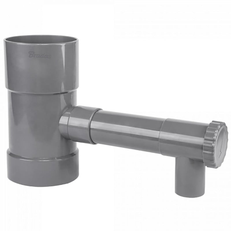 Zbieracz wody deszczowej z zaworem Bradas IBCLZ1-090 90mm szary