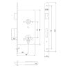 Zamek wpuszczany zastawkowy 72/50 mm LOB Z75 Z75Z-25-01 2 klucze ocynk żółty