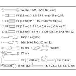 Zestaw serwisowy w etui YATO YT-39280 44 części