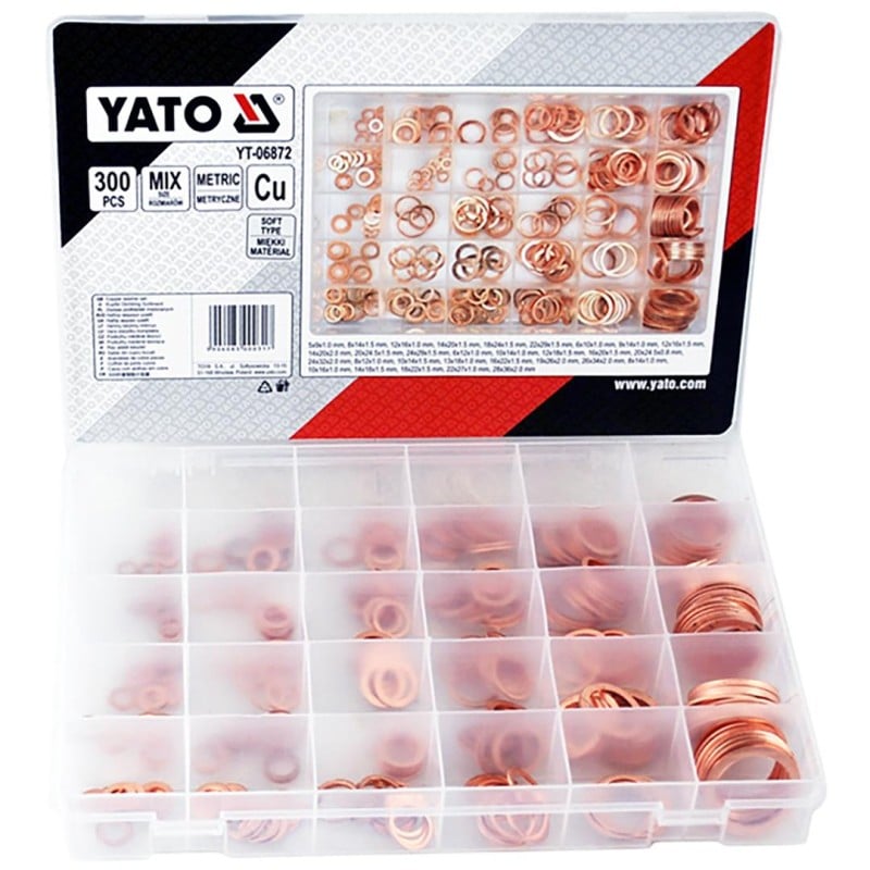 Zestaw 300 podkładek miedzianych MIX YATO YT-06872