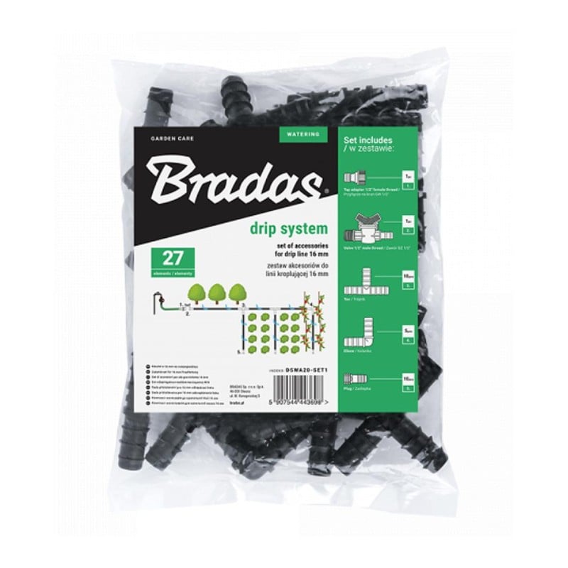 Zestaw do linii kroplującej 16mm 27 el. BRADAS