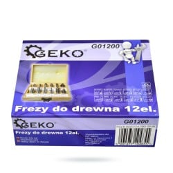 Zestaw frezów do drewna 8mm 12cz GEKO