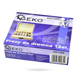 Zestaw frezów do drewna 8mm 12cz GEKO