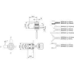 Zamek kasetkowy bębenkowy LOB ZKP61-20-03-A1 M16x16mm mały