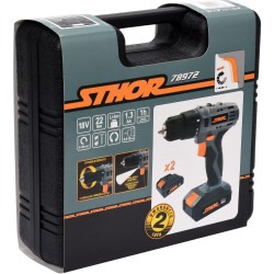 Wiertarko-wkrętarka STHOR 78972 18V 2x1,3Ah ładowarka, walizka