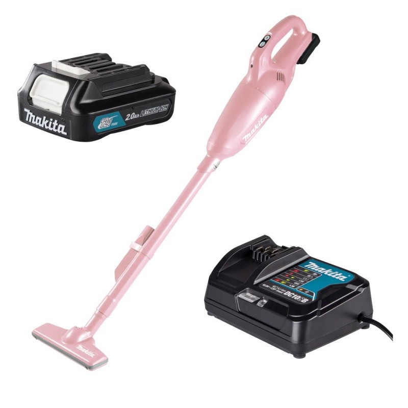 Akumulatorowy odkurzacz pionowy Makita CL108FDSAP CXT 12V 1x2Ah 0,6L 44mbar 1,2 m³/min różowy