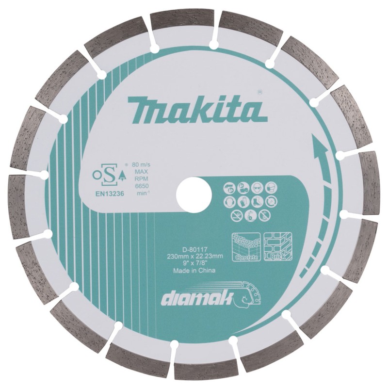Tarcza diamentowa segmentowa do betonu Makita D-80117 Diamak 230x22,23x2,4mm